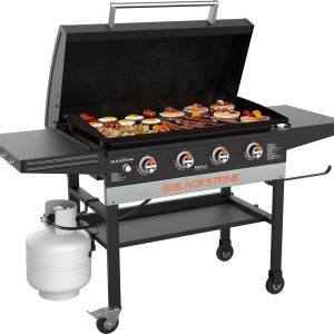 Patio 36in Cart Griddle W/Hood-Black